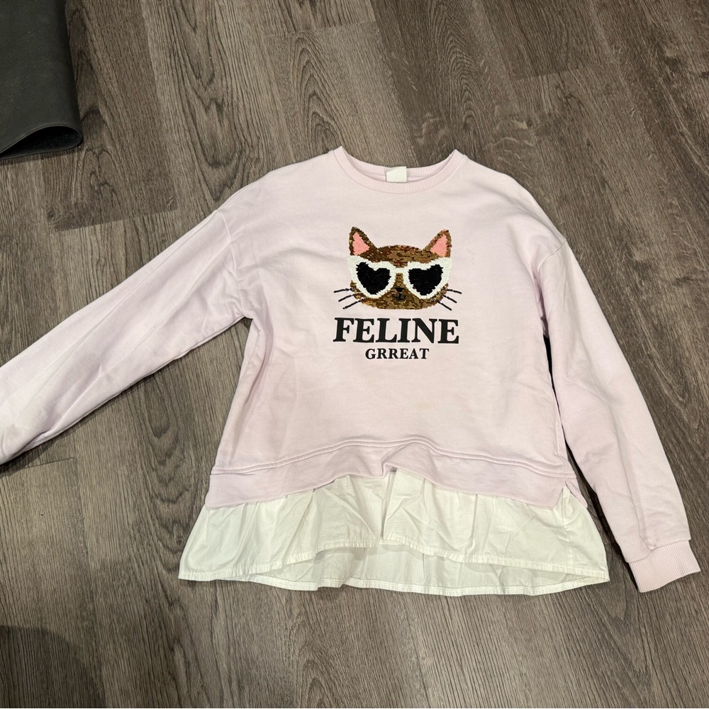 Zara girl sweatshirt with cotton layer in the bottom